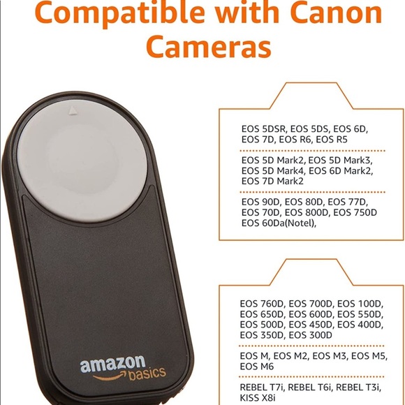 Amazon Basics Wireless Remote Control for Canon Digital SLR Cameras NEVER USED - Picture 2 of 2